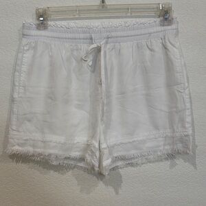 Thread & Supply High Waist White Frayed Shorts